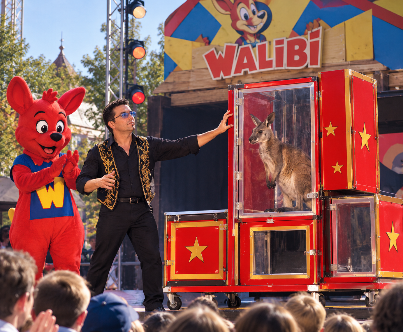 Autre tableau du spectacle de magie Walibi en plein air